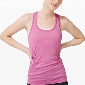 Pink Lululemon swiftly tech tank top